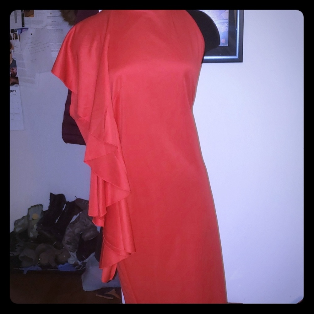 Cape Off ShoulDress (one in red and one in black)